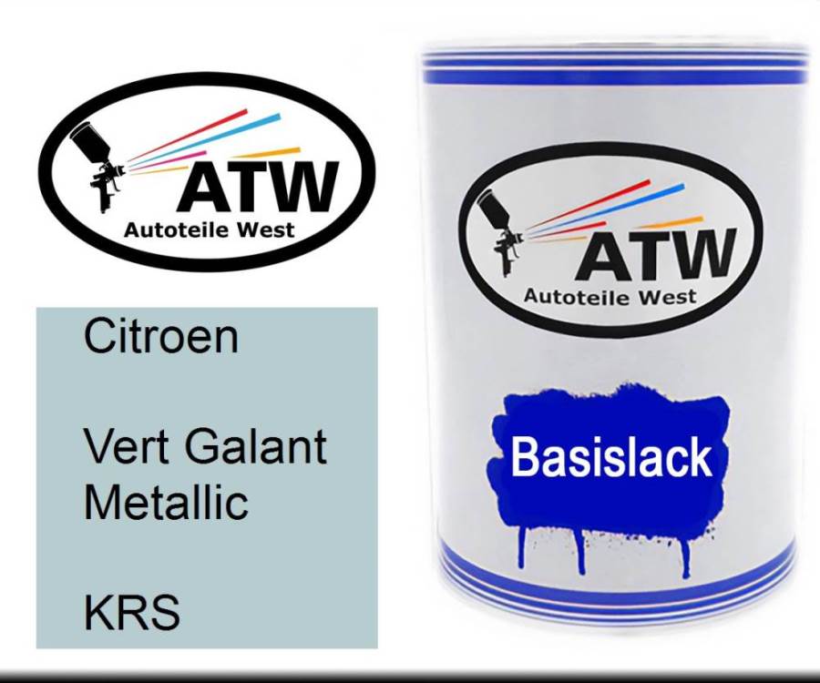 Citroen, Vert Galant Metallic, KRS: 500ml Lackdose, von ATW Autoteile West.